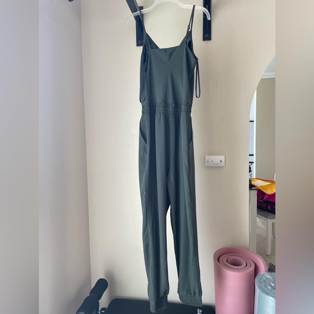 Calvin Klein army green spaghetti strap romper